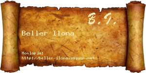 Beller Ilona névjegykártya